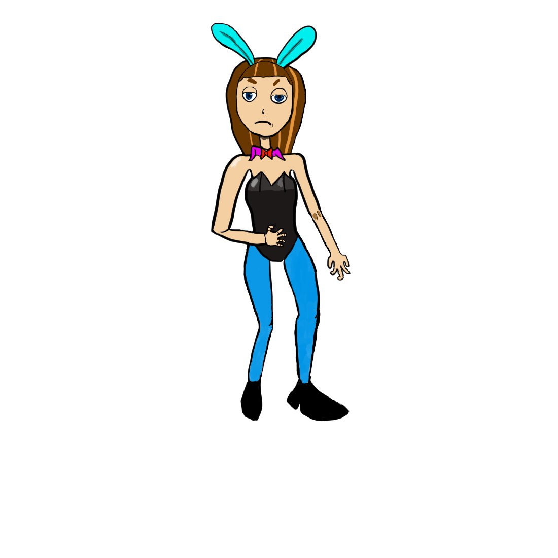 tyrantking49030's tweet photo. Day 43 of the #150dayartchallenge brings in a girl in a bunny suit for #Bunnyday. I....took a while to do this because my brain kept running around. https://t.co/uHGPJgH2a7
