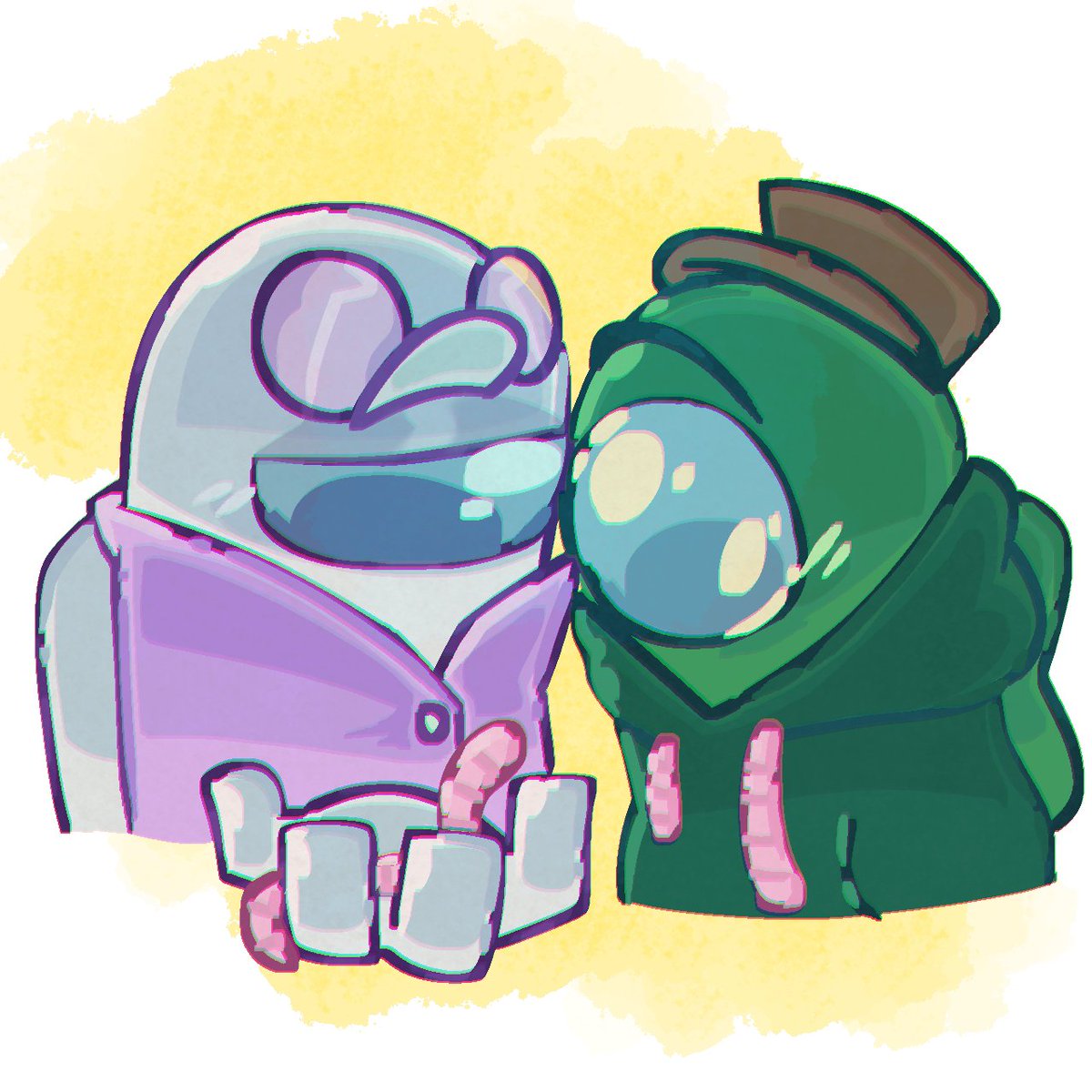 I_Falion_Kit's tweet photo. Paidintern (White × Green) 
#amongusshowfanart #amongusshow #amongus https://t.co/lFricQ1Lid