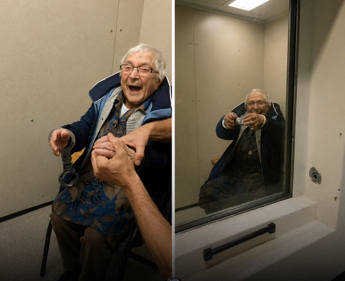 WolfofX's tweet photo. At 99 years old, Annie had never broken the law.

But there was one unusual dream she still wanted to fulfill before the end of her life. She wanted to know what it felt like to be arrested.

When her niece shared that wish with officers at the Nijmegen Zuid Police Station in the Netherlands, they decided to make a one time exception. They picked Annie up in a police car, gently placed her in handcuffs, and let her spend a few minutes inside a holding cell. She wasn't charged with any crime. It was simply a kind gesture to help an elderly woman check off the most unexpected item on her bucket list.

The photos of Annie laughing behind the cell bars quickly spread around the world. For a few unforgettable minutes, a police station became the place where a 99 year old woman made a lifelong dream come true.