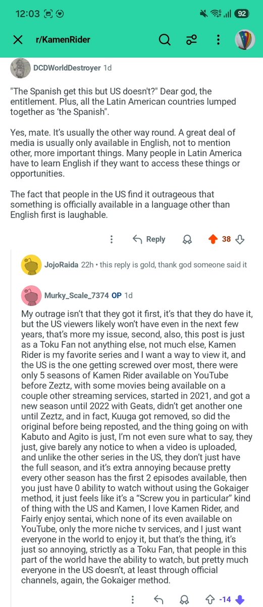 battleupsaber's tweet photo. Entitled American redditor absolutely seething over the notion of another region having access to something they don't https://t.co/94GmCfffv4