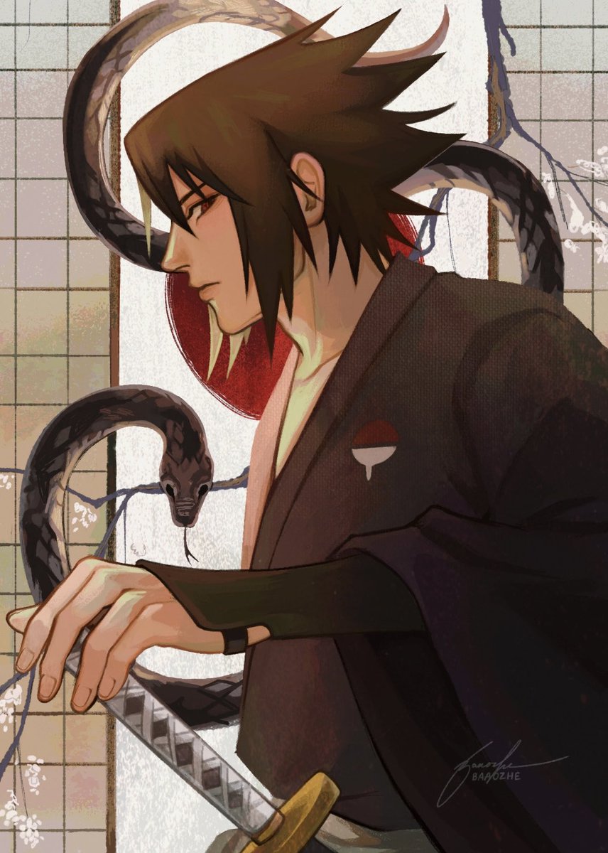baaozhe's tweet photo. drew these a few weeks ago but I need these to be on my twitter account because they're probably my fave pieces so far this year 

#naruto #sasuke https://t.co/q4f71qmHeQ