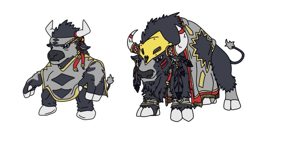 slowjamoke's tweet photo. Buffamon and Bisonmon + Variants #digimon #digimonfanmade #digimonocs #digimonart #digimonbeatbreak https://t.co/eMKJuPTOMq