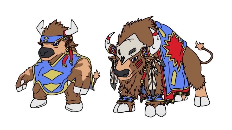 slowjamoke's tweet photo. Buffamon and Bisonmon + Variants #digimon #digimonfanmade #digimonocs #digimonart #digimonbeatbreak https://t.co/eMKJuPTOMq