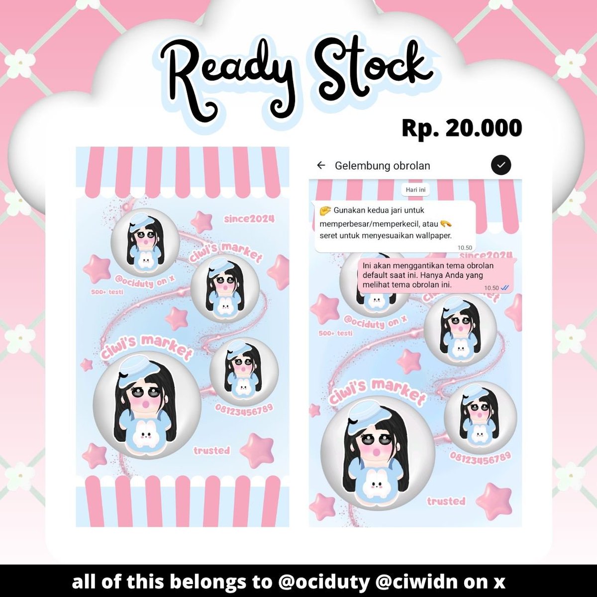 ociduty's tweet photo. ۪   ݁    ⠀ʚ  hyy timun timun! help rt ya maaciw 🩷🍧

ada ready stock wallpaper chibi >__<  .    𝆹 yang siap dijemput ni 😋☝🏻 avail retext dan juga recolor font yap! mari jajank gussyy ⭐⭐ 

 ۪   ݁    ⠀ʚ  { #bealanja } wallpaper^^ https://t.co/gA3zx8rrHa