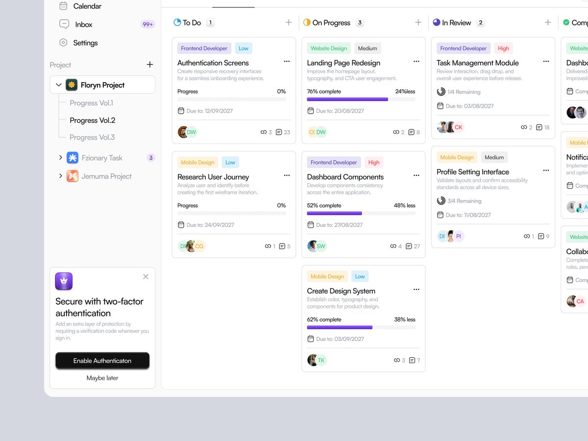 XoraaStudio's tweet photo. A modern task management dashboard designed to help teams plan smarter, collaborate better, and deliver projects faster—all within one intuitive workspace.

What do you think?

#startu #saas #uiux #dashboard #webdesign #figma #taskmanagement #ProductDesign #designinspiration https://t.co/ETVecQJc8C