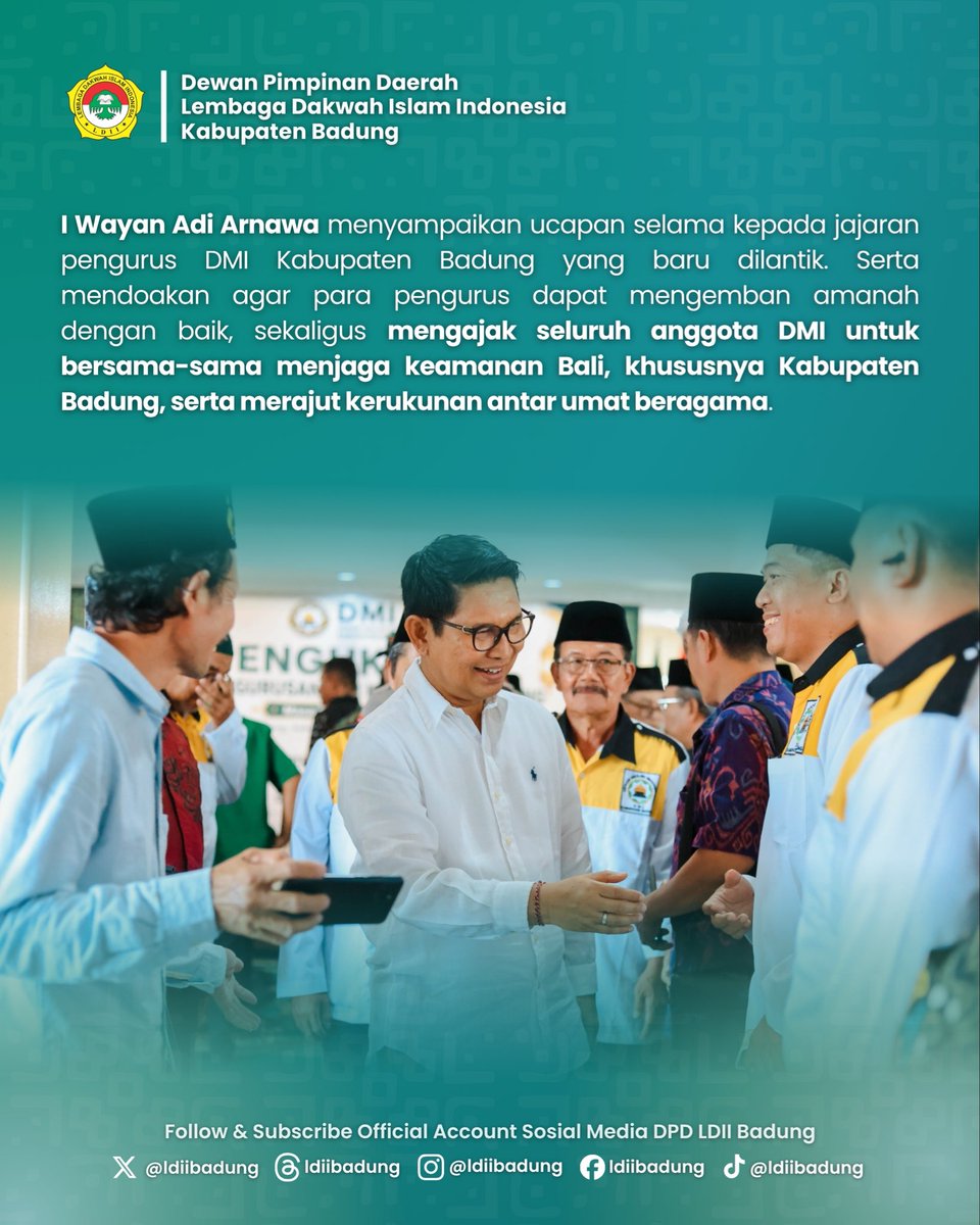 ldiibadung's tweet photo. yaitu H. Hardilan, S.H. sebagai Majelis Mustasyar dan H. Eka Suprihatna, S.T. sebagai Bidang Pemberdayaan Organisasi, Hukum, SDM dan Media Sosial.

Semoga amanah dan senantiasa memberikan kontribusi terbaik untuk umat dan masyarakat. https://t.co/zJktS3sHg0