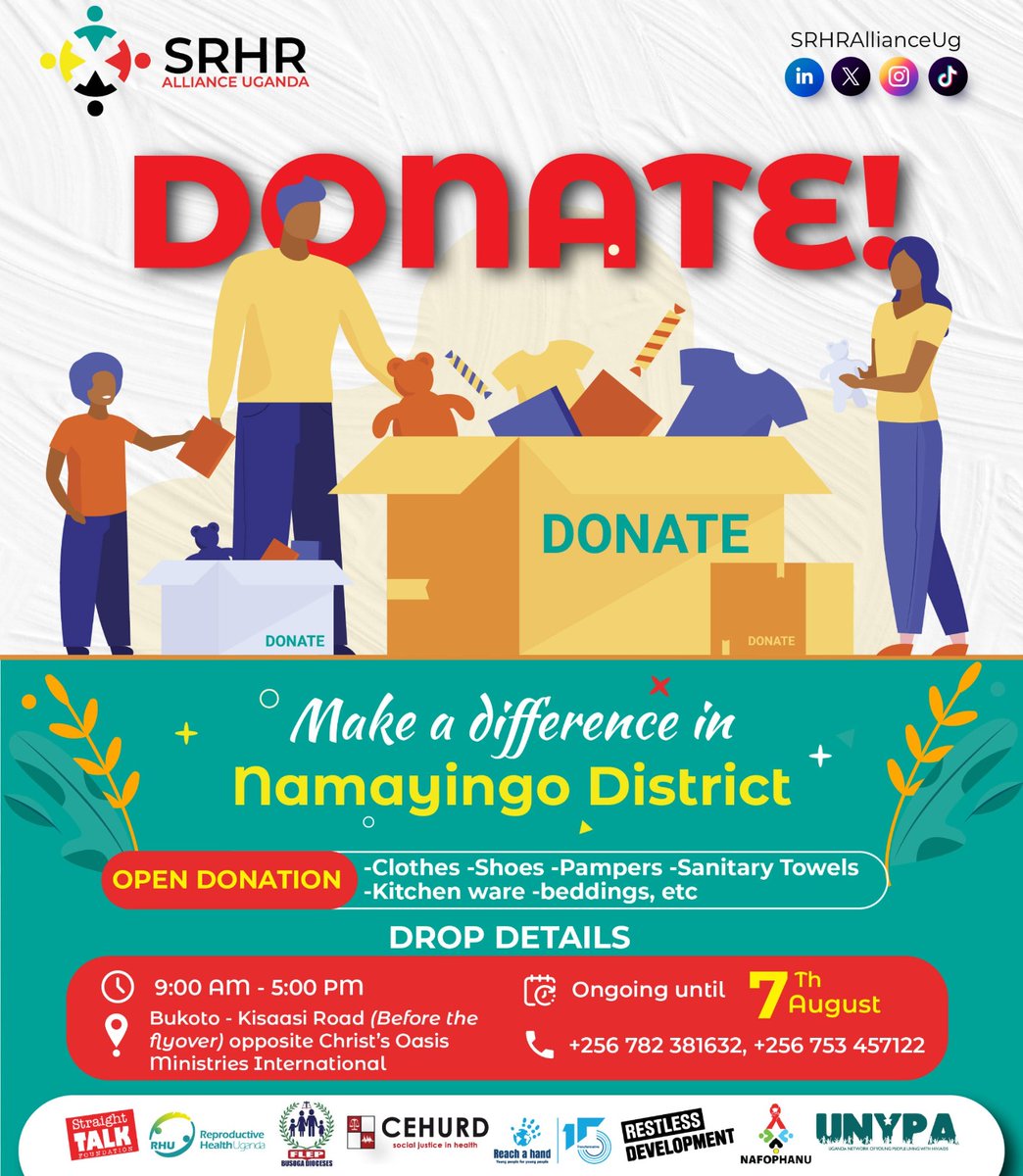 SebagalaRonnie4's tweet photo. The @SRHRAllianceUg donation drive is ongoing and open to all. Your participation can change lives with every contribution bringing hope to someone in #Namayingo district.

Do not think your help is small. Come and join us today because your support is truly needed.
#srhr4all https://t.co/pwo633vEyJ