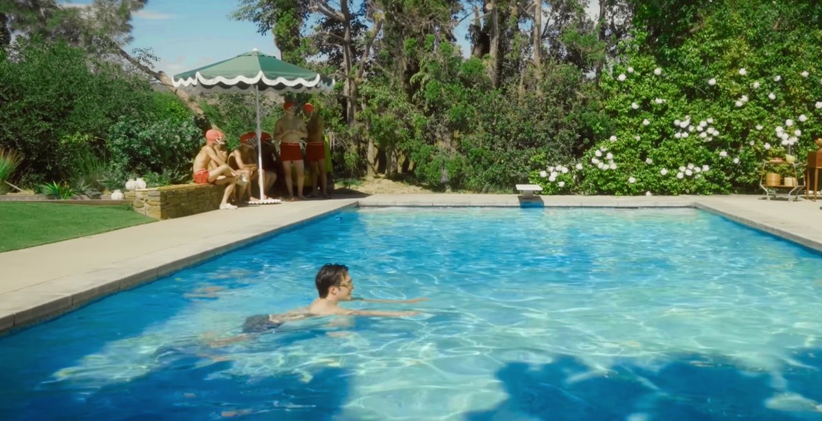 hudsonasart's tweet photo. Hudson Williams in Madwoman MV as Portrait of an Artist (Pool with Two Figures) (1972) by David Hockney https://t.co/ynUZ4ib2CX