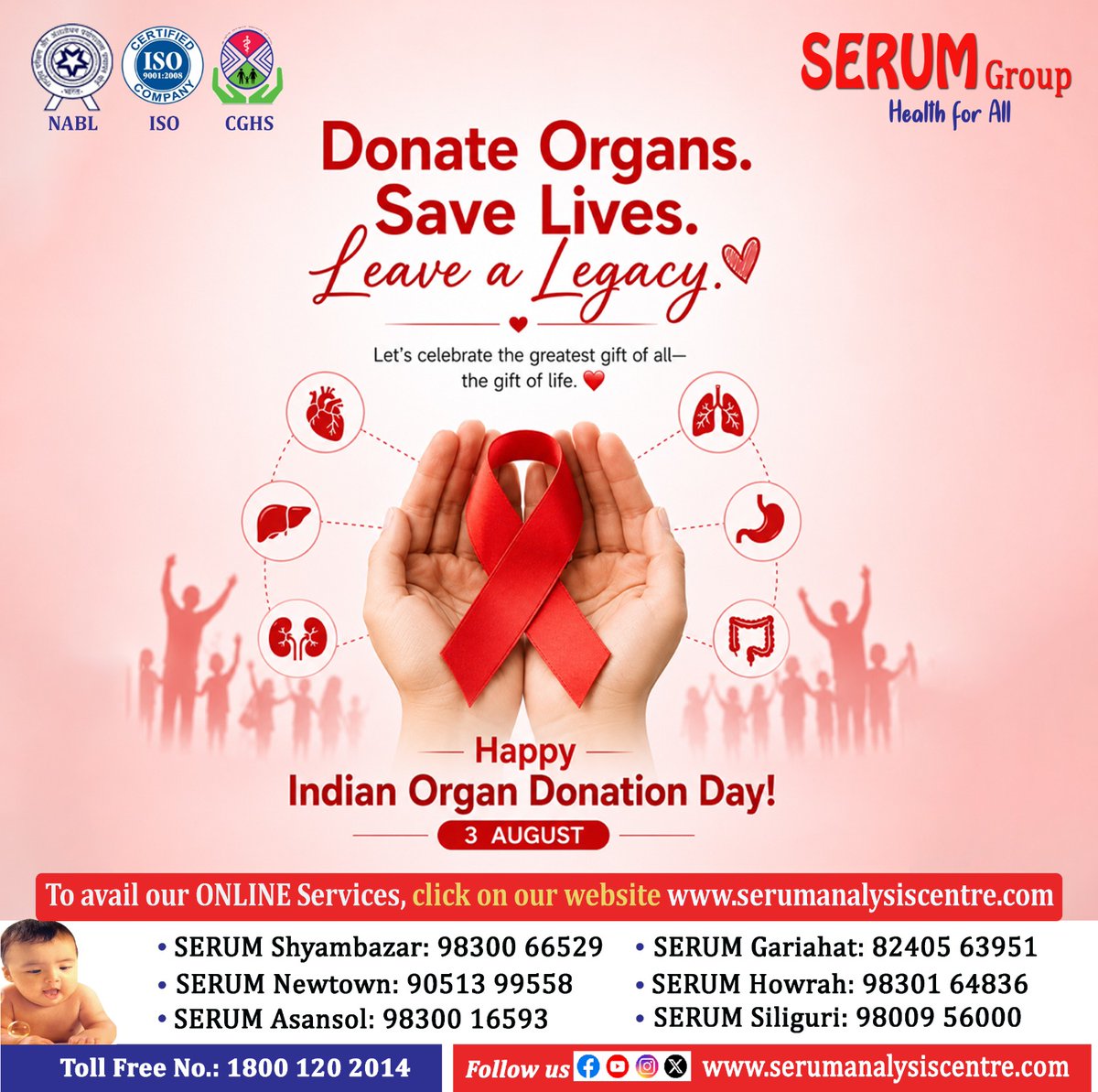 SerumGroup's tweet photo. Donate Organs. Save Lives. Leave a Legacy. ❤️
#SERUMGroup salutes every #organdonor and their families for their extraordinary act of compassion. Let us pledge to create a healthier tomorrow—because every donated organ is a life renewed. 
Happy Indian #OrganDonationDay!
#SERUM https://t.co/AbqZcDRLTp