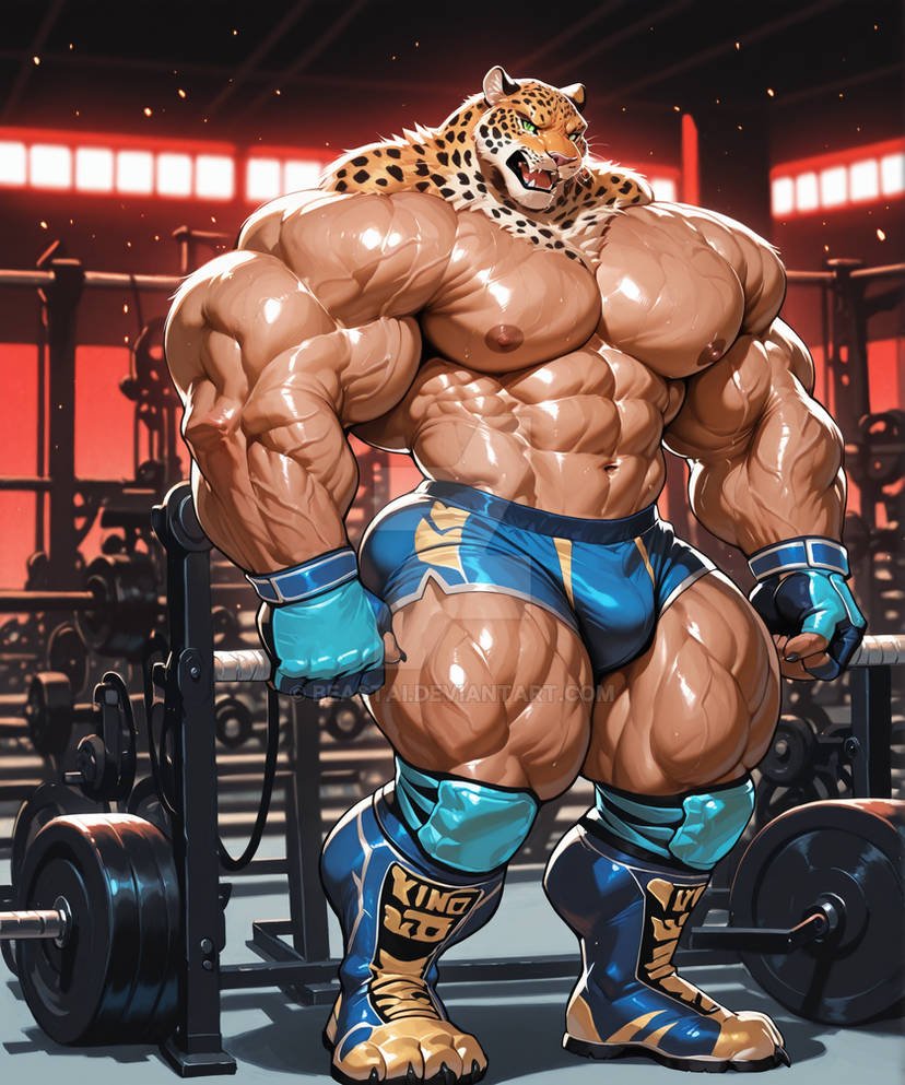 Sventigerwolf's tweet photo. Hello guys In the🏋‍♂️gym🏢the wrestling king🐆trains with his big muscle💪body to prepare for his next fight https://t.co/XWiJ1c7i2d