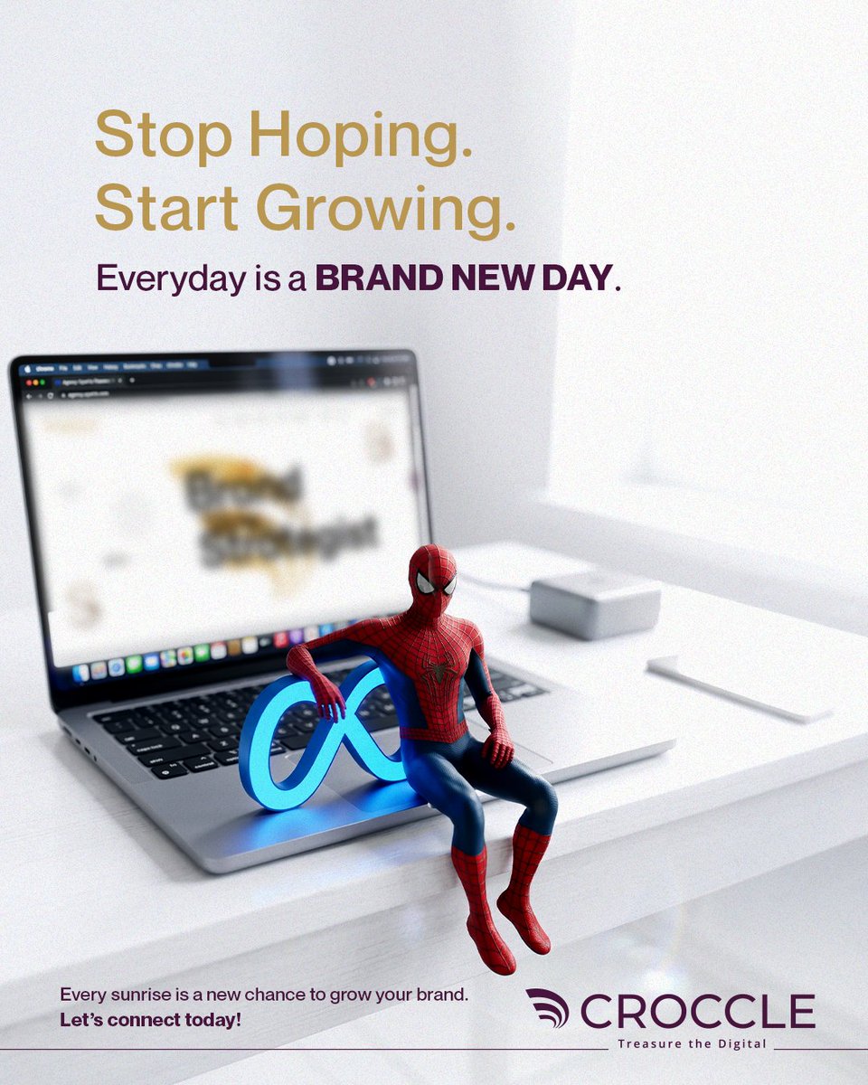 itscroccle's tweet photo. Hope isn't a marketing strategy.
Every day your audience is searching, scrolling, and choosing.

Will they remember your brand, or someone else's?

Stop hoping.
Start growing.
#Spidermanbrandnewday #BrandStrategy #DigitalMarketing #GrowthMarketing #Marketing #Croccle https://t.co/mLLCOm1cJL