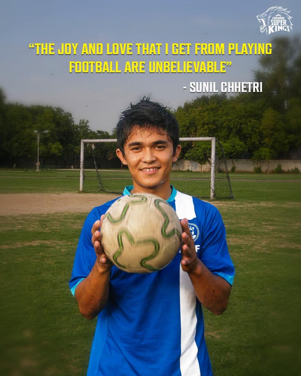 ChennaiIPL's tweet photo. To the man who inspired a generation to dream bigger! 
Celebrating India’s football icon, Sunil Chhetri 💛⚽️

#WhistlePodu https://t.co/ycQMUFVNqG