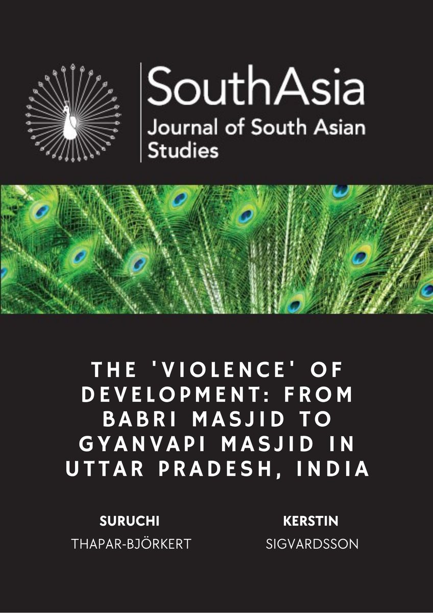 SouthAsiaAU's tweet photo. New in South Asia: Sigvardsson & Thapar-Björkert trace 'Violence(s) of Development' from Babri Masjid to Gyanvapi — displacement as modernisation, and the making of the Muslim 'other' in UP politics.
https://t.co/9CckQ1vbgG
#Hindutva #UttarPradesh #SASAA https://t.co/6Tdim0kjgt