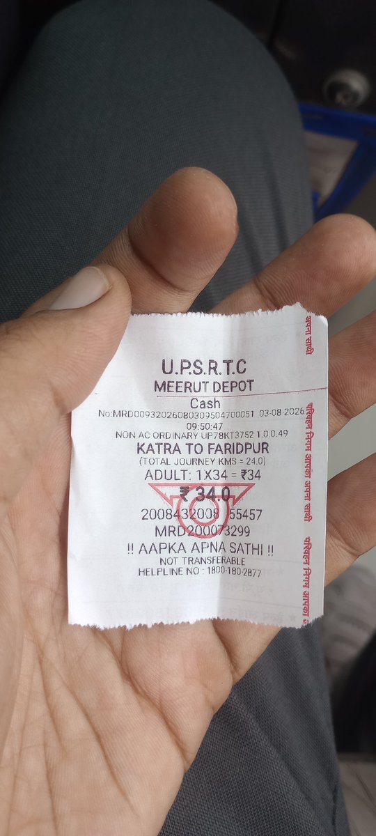 Arzpari's tweet photo. @UPSRTCHQ 
Ab mujhe ticket dia hai https://t.co/3jKcdIfpZa