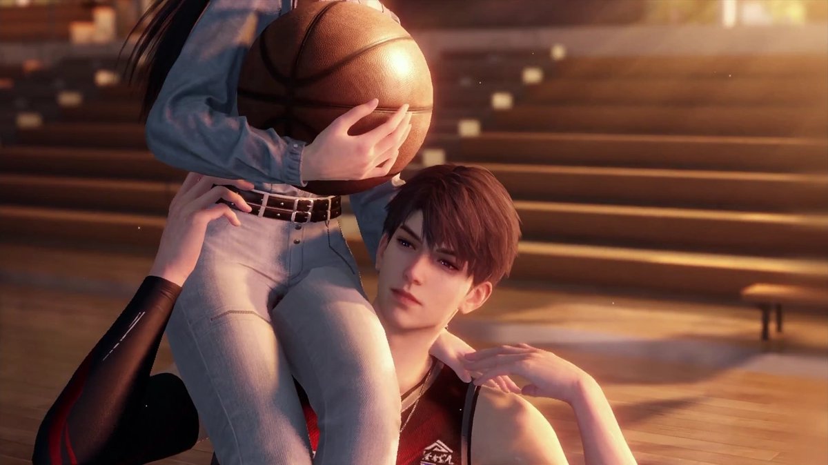 copiumoon's tweet photo. I'm sorry but why is she playing basketball in white jeans and a fitted top while he's in a full sports uniform? This is stupid, she has workout fits. We can't even change her outfit in illusio either https://t.co/YBF7qwhL8S