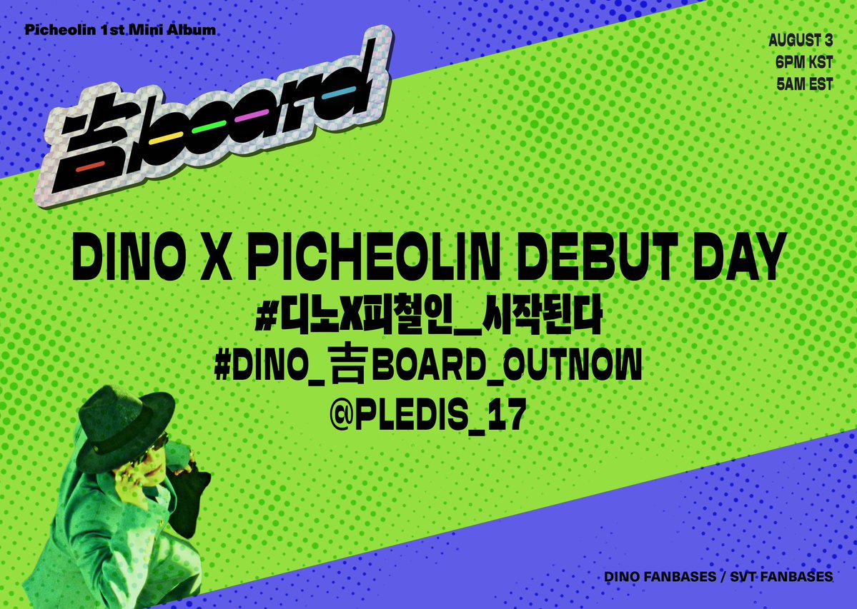 _TeamDINO's tweet photo. [#️⃣TAGS]

CARATs! DINONARAs!
The long wait is almost over! In just one hour, Dino's solo album will finally be released!

Let's be louder than ever and show our unwavering love and support for our precious maknae. This is our moment to stand proudly behind him and celebrate everything he's worked so hard for.

Let's make this comeback successful and Let's give Dino the love he deserves! 

Drop the tags here! 

DINO X PICHEOLIN DEBUT DAY
#디노X피철인_시작된다
#DINO_吉BOARD_OutNow
@pledis_17