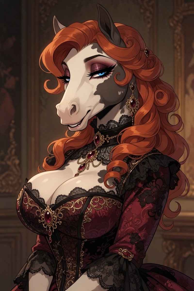 Maurici47597012's tweet photo. God save the Queen 🐴👑
#FurryAI #FurryHorse #HorseQueen #AIArt #FurryQueenMare https://t.co/QFMVS18JxD