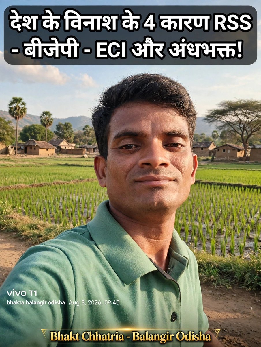 ChhatriaBhakta's tweet photo. *देश के विनाश के 4 कारण: RSS - बीजेपी - ECI और अंधभक्त*

1. *RSS* - सत्ता के पीछे बैठा संगठन जो धर्म के नाम पर समाज में नफरत और बंटवारा फैलाता है। संविधान की जगह अपना एजेंडा चलाना चाहता है।
2. *बीजेपी* - RSS की राजनीतिक शाखा। जुमलों, झूठे वादों और धर्म की राजनीति से सत्ता हासिल क https://t.co/qeH4u1H3f1