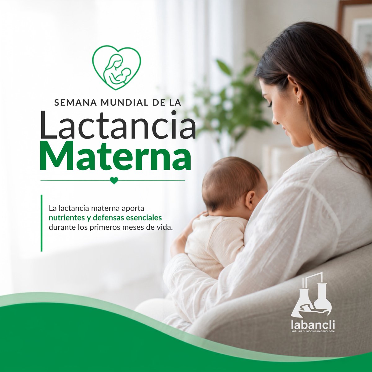 labancli's tweet photo. 🍼 Semana Mundial de la Lactancia Materna

La lactancia materna aporta nutrientes y defensas esenciales durante los primeros meses de vida. En esta semana reconocemos su importancia para el desarrollo y la salud de los bebés. https://t.co/twVq0HN6L3