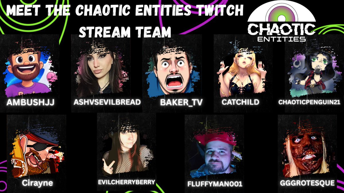ChaoticEntitie5's tweet photo. Meet the Chaotic Entities Twitch Stream Team! Filled with inclusive, creative, hard-working, and supportive horror or variety based streamers. We aim to lift our members and showcase their best qualities. A team where anyone and everyone could be a part of! ✨ https://t.co/5Ld1BDvx4l