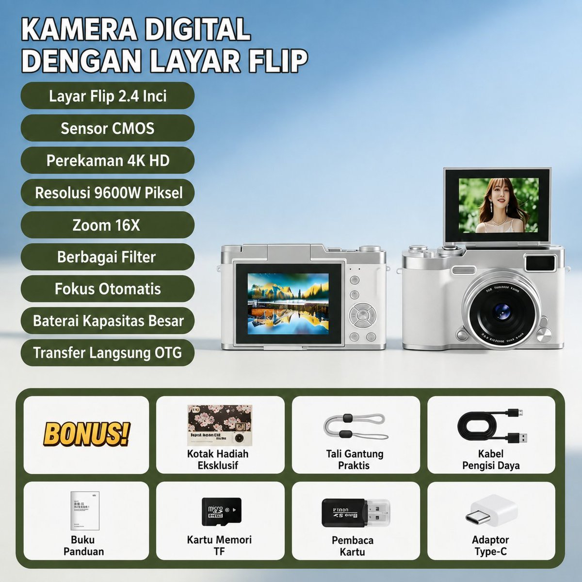 GoNoonaMeokchoo's tweet photo. [OPEN PO] FLIP DIGITAL CAMERA 🇨🇳

📸 512 GB ~ 305k dp 235k
📸 64 GB ~ 295k dp 225k
📸 32 GB ~ 280k dp 210k

💗 Available Color: White/Black/Red

✅ BERSIH INA
🚢 SEACARGO
❌ PACK

📲 DM TO ORDER https://t.co/xMXciBqEHM