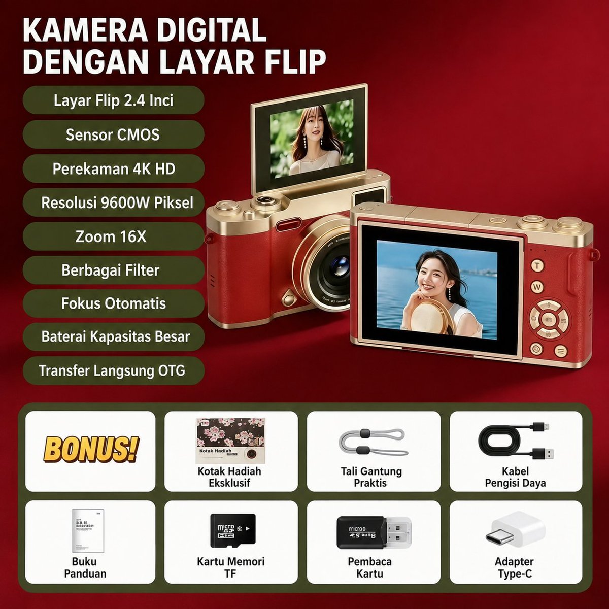 GoNoonaMeokchoo's tweet photo. [OPEN PO] FLIP DIGITAL CAMERA 🇨🇳

📸 512 GB ~ 305k dp 235k
📸 64 GB ~ 295k dp 225k
📸 32 GB ~ 280k dp 210k

💗 Available Color: White/Black/Red

✅ BERSIH INA
🚢 SEACARGO
❌ PACK

📲 DM TO ORDER https://t.co/xMXciBqEHM