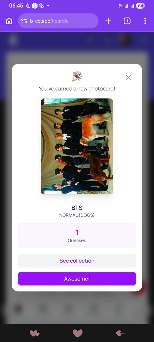 MinQueenR's tweet photo. Heardle,FO,BnG,S4M✅️🎉
#bcdapp https://t.co/u9mmwTJqqc