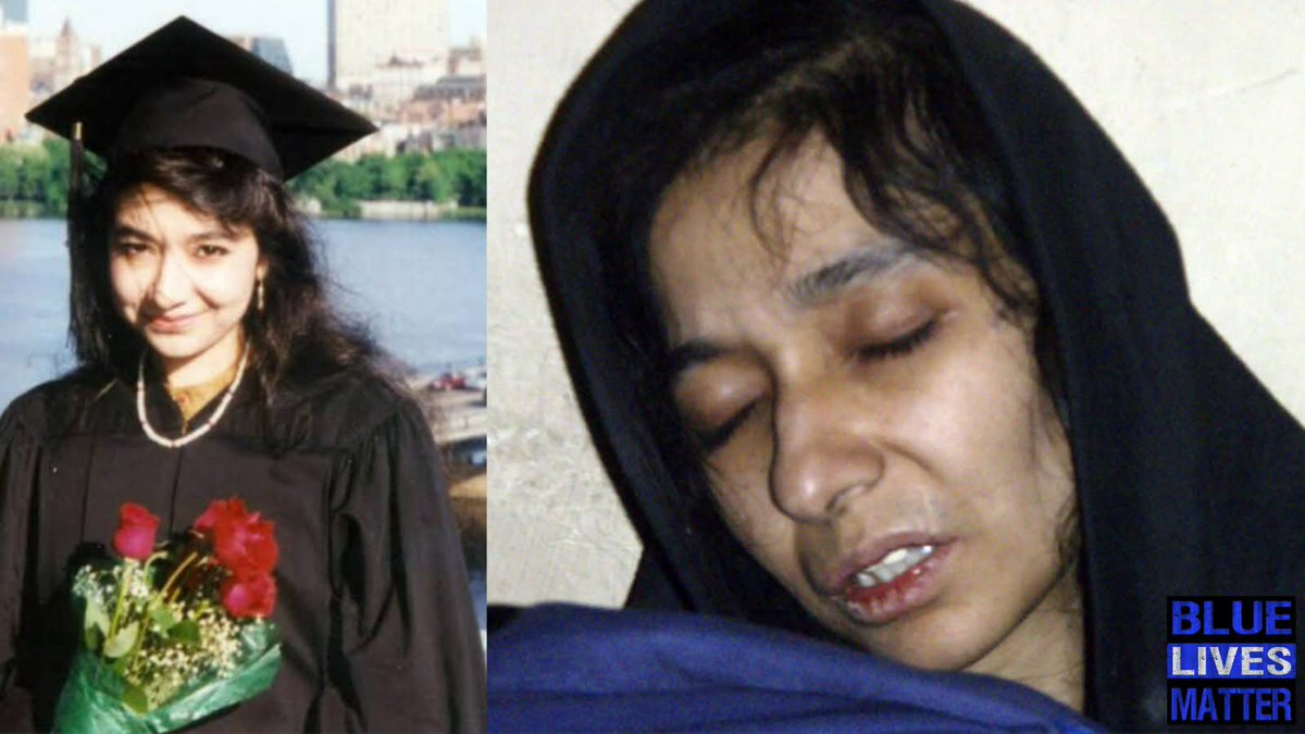 ByRakeshSimha's tweet photo. Meet Pakistani origin Aafia Siddiqui, an MIT-trained biologist who joined al-Qaeda and tried to make airborne rabies. Her target - American cities.

Siddiqui earned a biology degree from MIT and a neuroscience PhD from Brandeis. She became the first woman placed on the FBI’s terrorism seeking-information list and was identified by US authorities as an al-Qaeda operative linked to Khalid Sheikh Mohammed.

In 2008 she was arrested in Afghanistan, carrying notes on biological weapons, chemical agents, dirty bombs and US targets.

Documents in Siddiqui’s handbag included plans for a genetically modified pathogen mixing rabies with an airborne disease.

Siddiqui was an especially fanatic Pakistani. During questioning she grabbed a Marine’s rifle and opened fire on FBI agents and soldiers. She is now serving an 86-year sentence at the Federal Medical Center in Carswell, Texas. She will never get out alive.