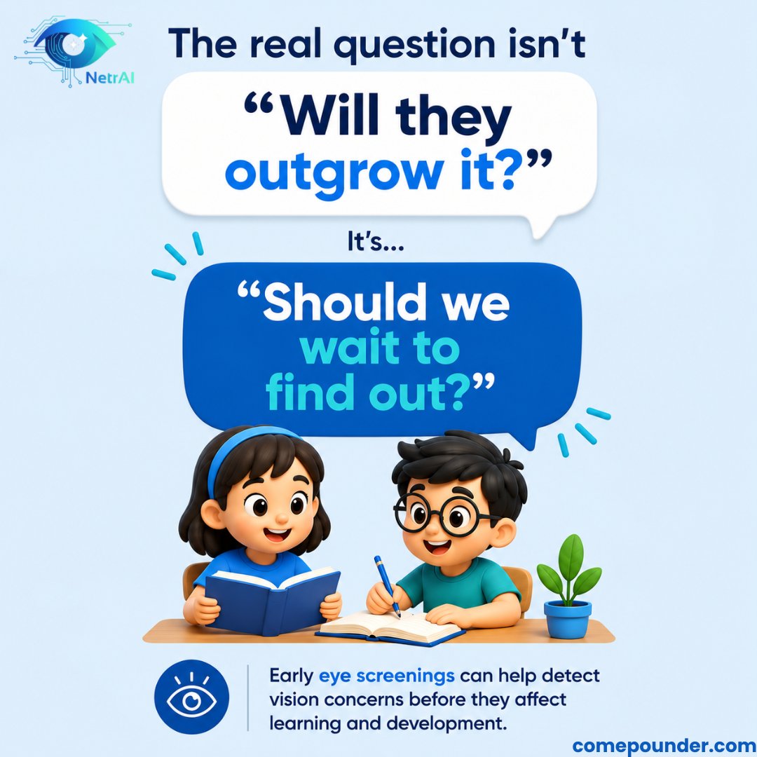 comepounder's tweet photo. Can children outgrow vision problems? π
Sometimes. But not every vision problem improves with age.
Early eye screening can make all the difference.
#ChildEyeHealth #EyeScreening #EyeHealth #NetrAI https://t.co/K2UHbdUNhI