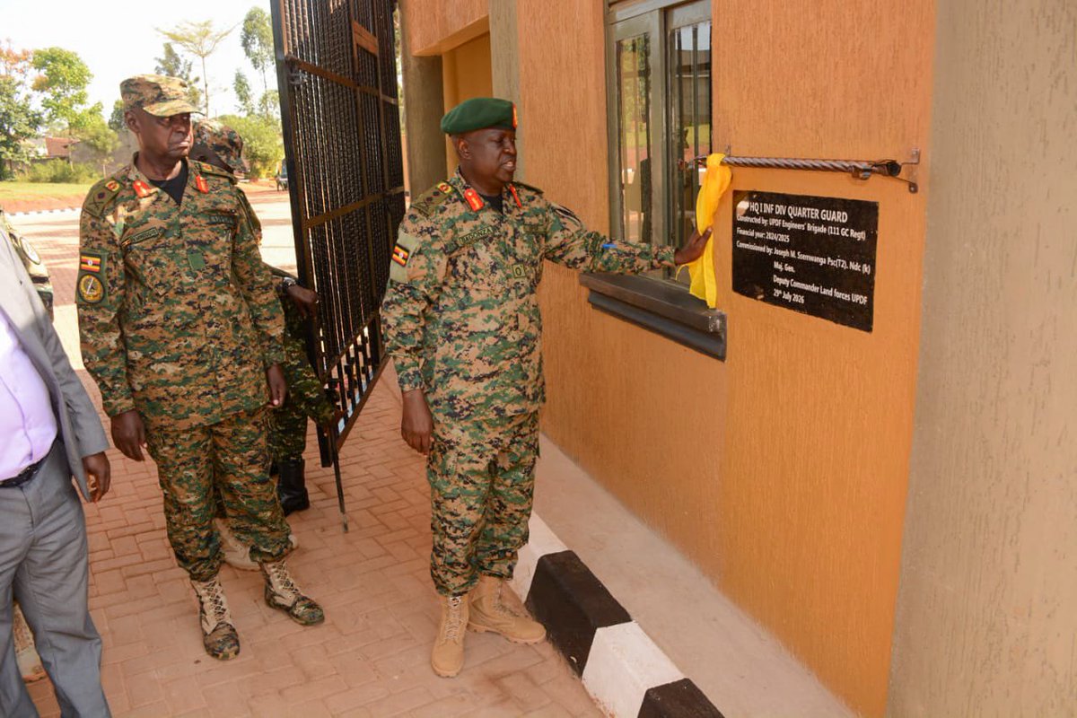 mbegu_uganda's tweet photo. On 31st July, 2026, UPDF commissioned 36 housing units and a new quarter guard at the 1 Infantry Division Headquarters in Kakiri. @MODVA_UPDF @cdfupdf https://t.co/h1XelGC0KN