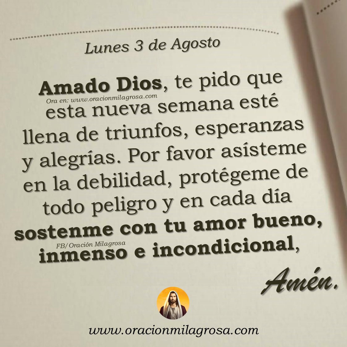 oracion_milagro's tweet photo. Oración para el lunes 3 de agosto de 2026: https://t.co/l43lkMYRSl ✨
