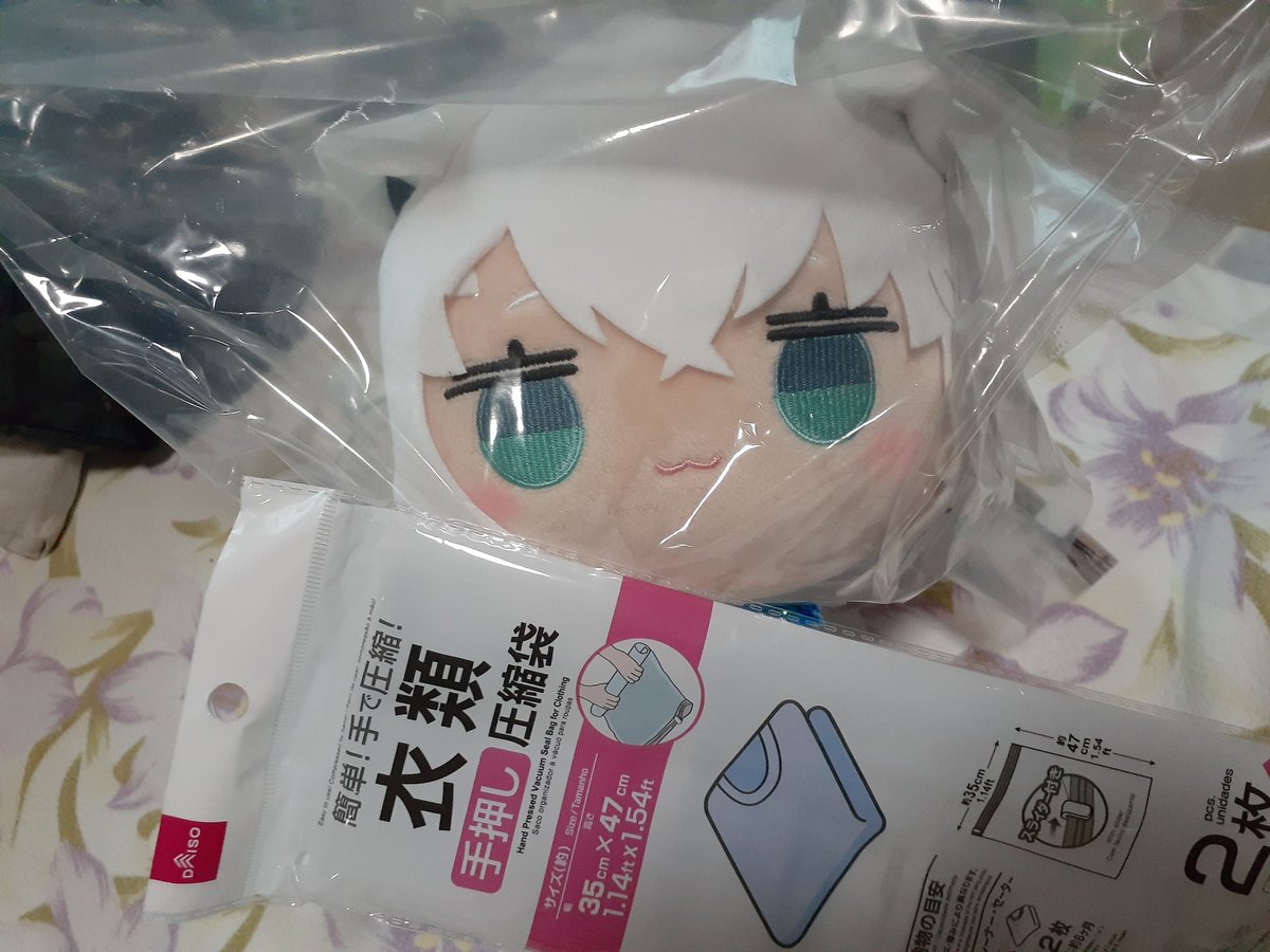 dm_study_'s tweet photo. 偶然タグ掛けが発生してフブさんだけだけどお出迎え。保管方法を知らないのでとりあえず圧縮袋入り https://t.co/697yLkNdev