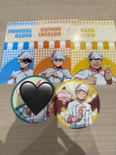 292925love's tweet photo. マリオンクレープ
ヒロアカコラボ

譲　写真参照
求　相澤消太同種1:1で交換希望

郵送のみ対応します
まとめてでも、１つでも大丈夫です
よろしくお願いします🐈‍⬛🌷 https://t.co/4iOqTi4Hep