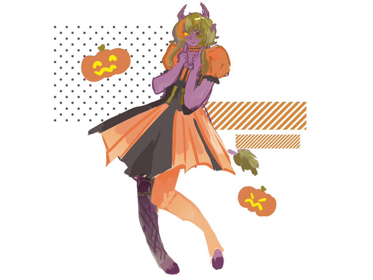 PumpkinPiePiper's tweet photo. Gift art by @Cluron9! I absolutely love it, they made me so adorable 🧡🎃 Follow them here and on tiktok! https://t.co/wVqNez6sD9