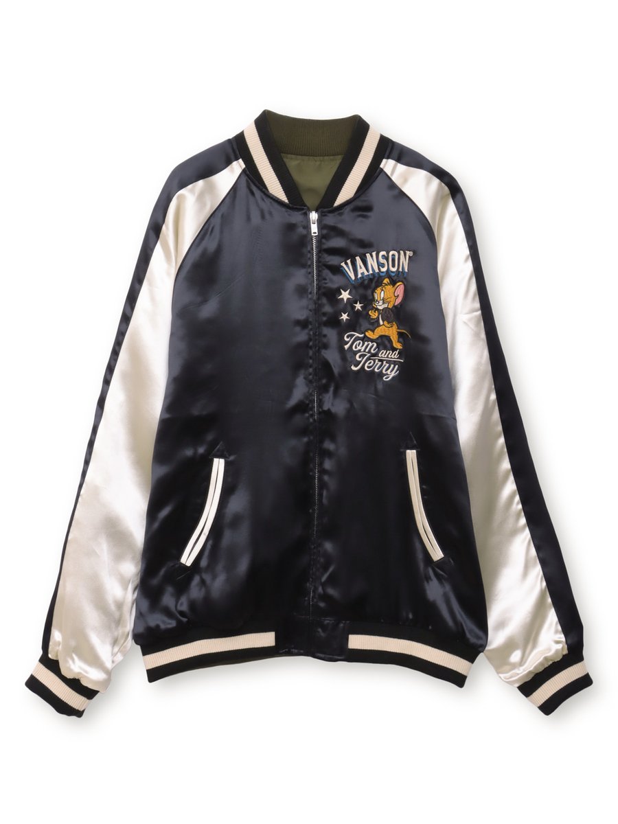RyugiAssaku's tweet photo. 『秋の大予約会』開催中!!
★予約受付中★

【VANSON×TOM and JERRY】

“バイカーズトム＆ジェリー”総刺繍リバーシブルスカジャン／MA-1

size：M-XXL

￥37,400(税込)

▼商品ページはこちら
https://t.co/y99JvjxWVT https://t.co/X6ATR2MobD