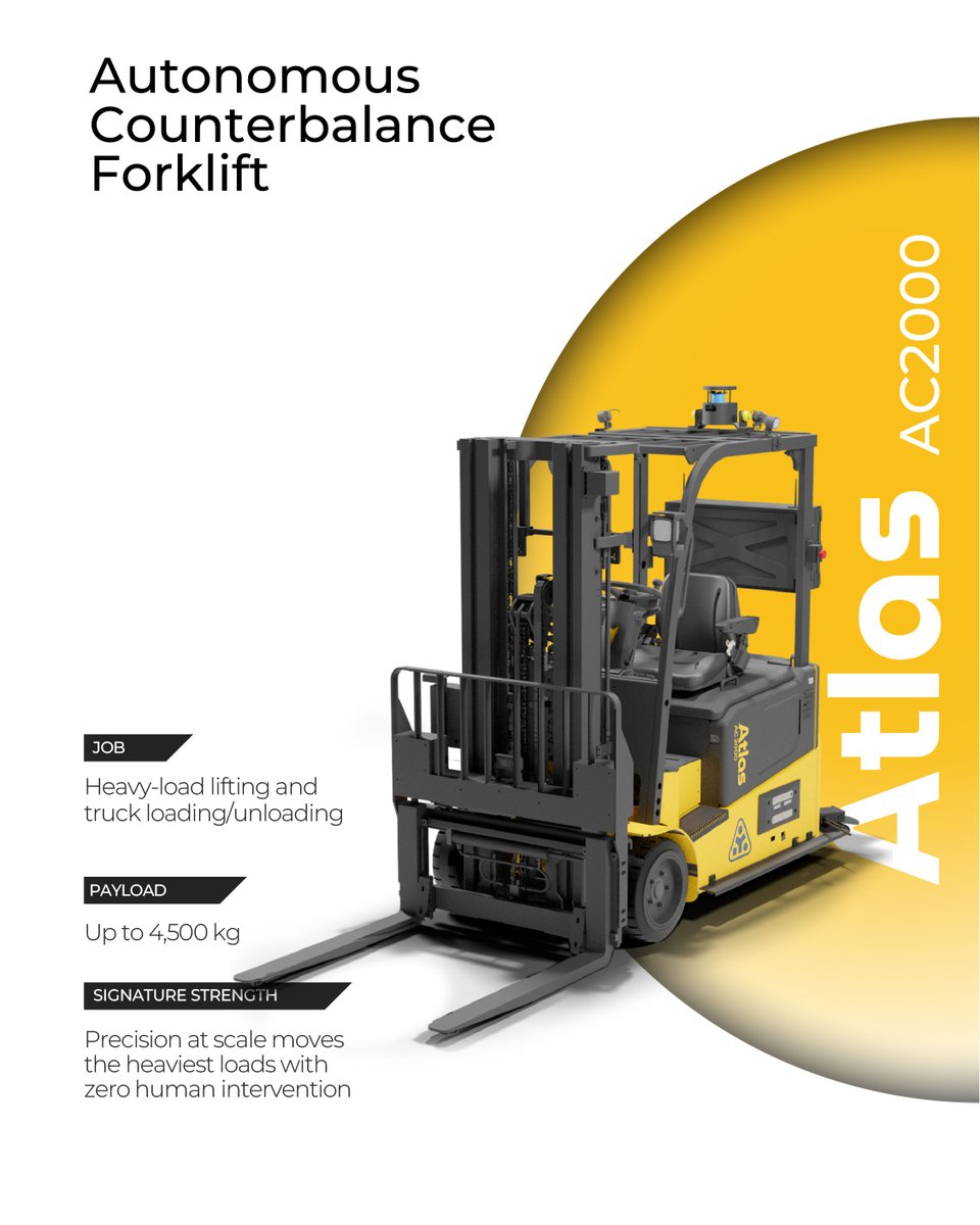 HumroGlobal's tweet photo. Three robots zero coffee breaks, Maia moves pallets ground to ground, Atlas lifts what most people wouldn't want to, Hermes reaches 32 feet up so your team doesn't have to be held to the same standard.
#WorkplaceSafety #ZeroDowntime #LiftSmarter #ReachHigher #EfficiencyUpgrade https://t.co/sFKhhadNhG