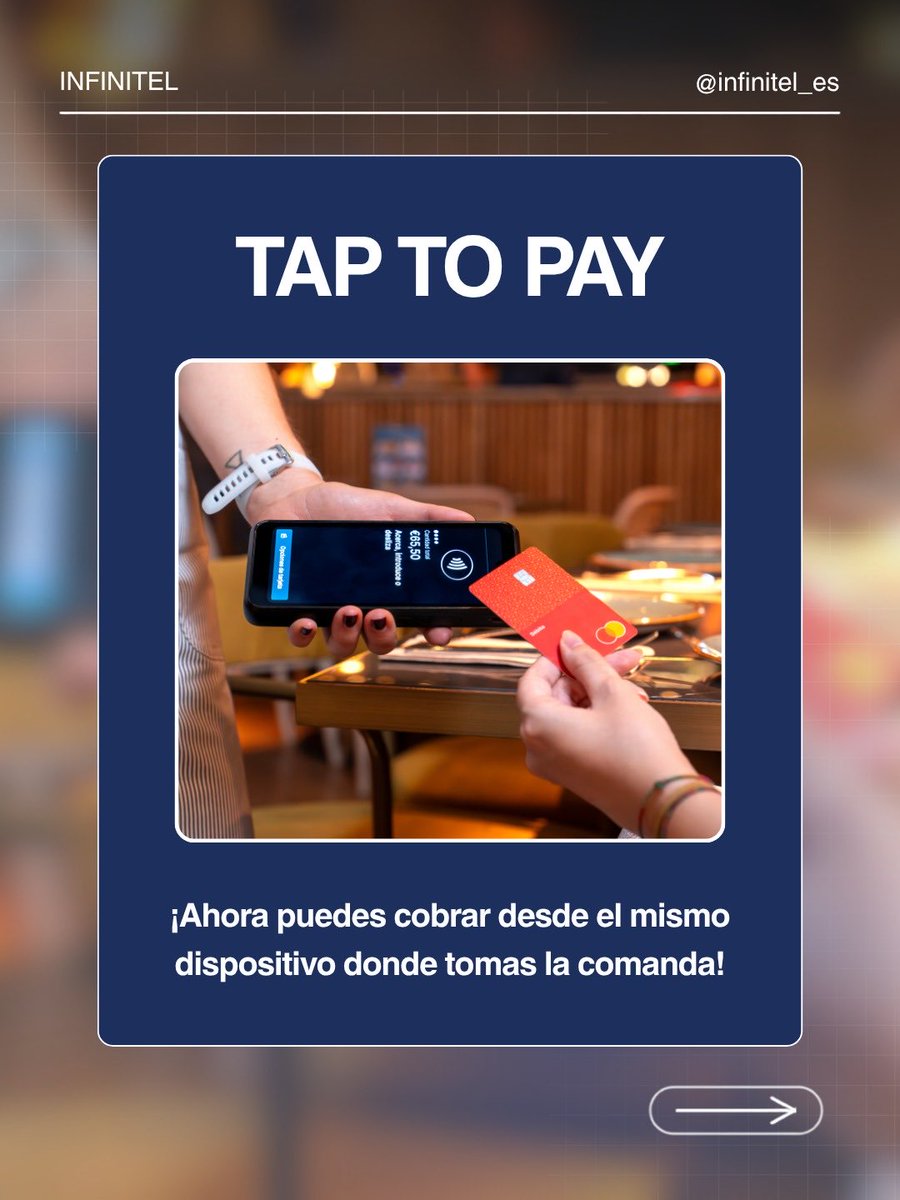 Infinitel_es's tweet photo. Tap to Pay: convierte un dispositivo Android en un terminal de pago 📱 Con Ágora Payments y Adyen, tu equipo toma la comanda y cobra en mesa desde el mismo dispositivo. Menos esperas, menos errores, más agilidad. Ideal para la hostelería de Ibiza y Formentera. https://t.co/QFaq2LpeRS