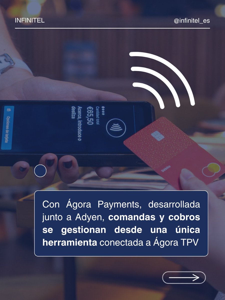 Infinitel_es's tweet photo. Tap to Pay: convierte un dispositivo Android en un terminal de pago 📱 Con Ágora Payments y Adyen, tu equipo toma la comanda y cobra en mesa desde el mismo dispositivo. Menos esperas, menos errores, más agilidad. Ideal para la hostelería de Ibiza y Formentera. https://t.co/QFaq2LpeRS