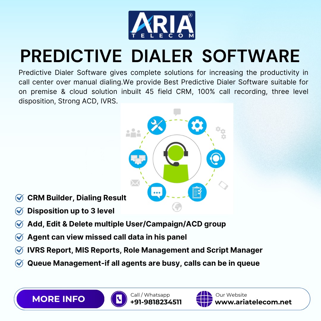 atsplindia's tweet photo. 🚀 Supercharge Your Call Center with Aria Telecom's Predictive Dialer Software!
📞 Call/WhatsApp: +91-9818234511
🌐 Website: https://t.co/Ne9mo4mOy2
#PredictiveDialer #CallCenterSoftware #AriaTelecom #CloudCallCenter #OutboundCalling #CRMSoftware #IVR #ContactCenter https://t.co/reOlqKOku5