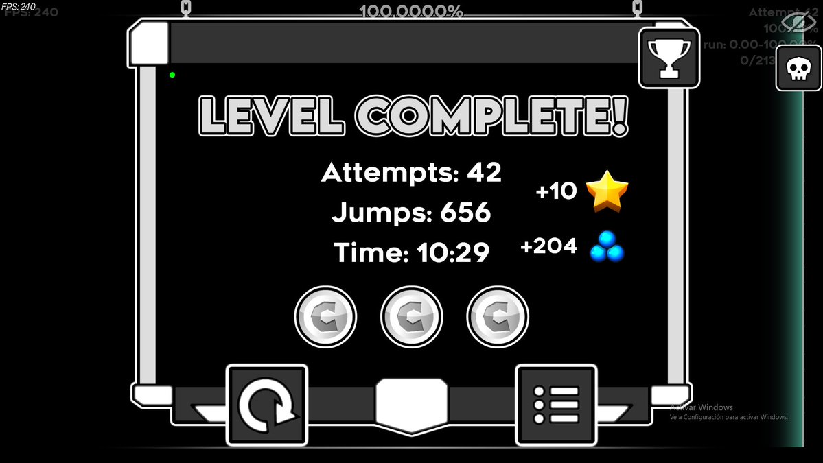 TrueDustquidea's tweet photo. CATACLYSM 200% EN 448 ATTEMPTS, aun recuerdo cuando por ahí de 2024 este nivel se me hacia imposible, en 2025 llegue por primera vez al 63 y a finales de febrero de este año logre pasarme esto por primera vez, GG Orquidea. https://t.co/WwwfPJhtvg