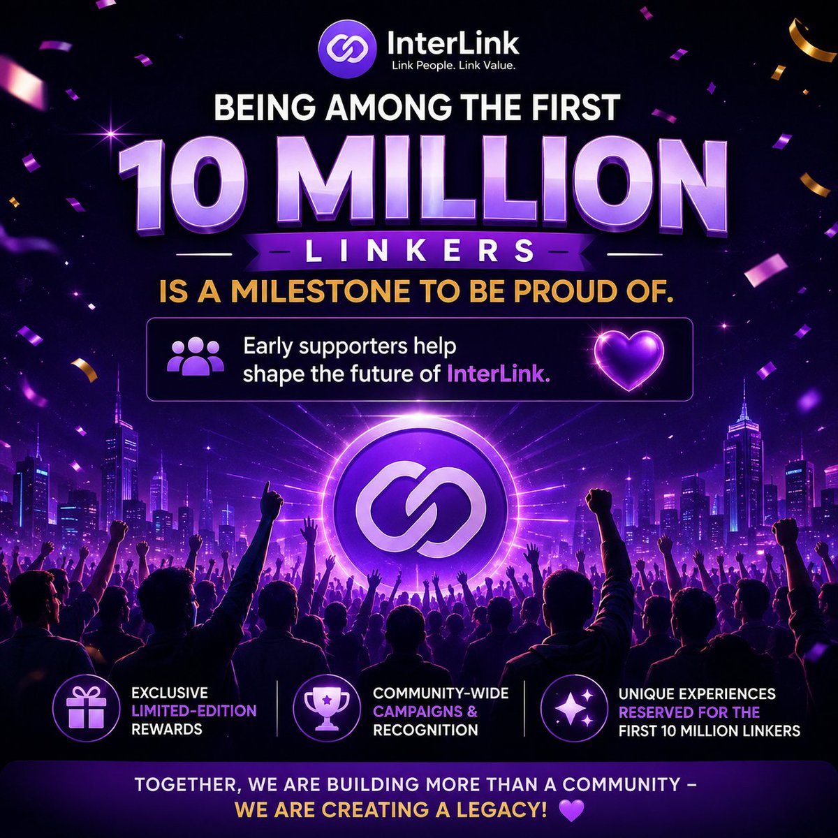 PRASADLAVUssj9's tweet photo. Being among the first 10 Million Linkers is a milestone to be proud of. Early supporters help shape the future of InterLink. 💜
#Interlink #ITLG #ITLX #ITL #InterLinkAmbassador https://t.co/JVNfnzPWIr