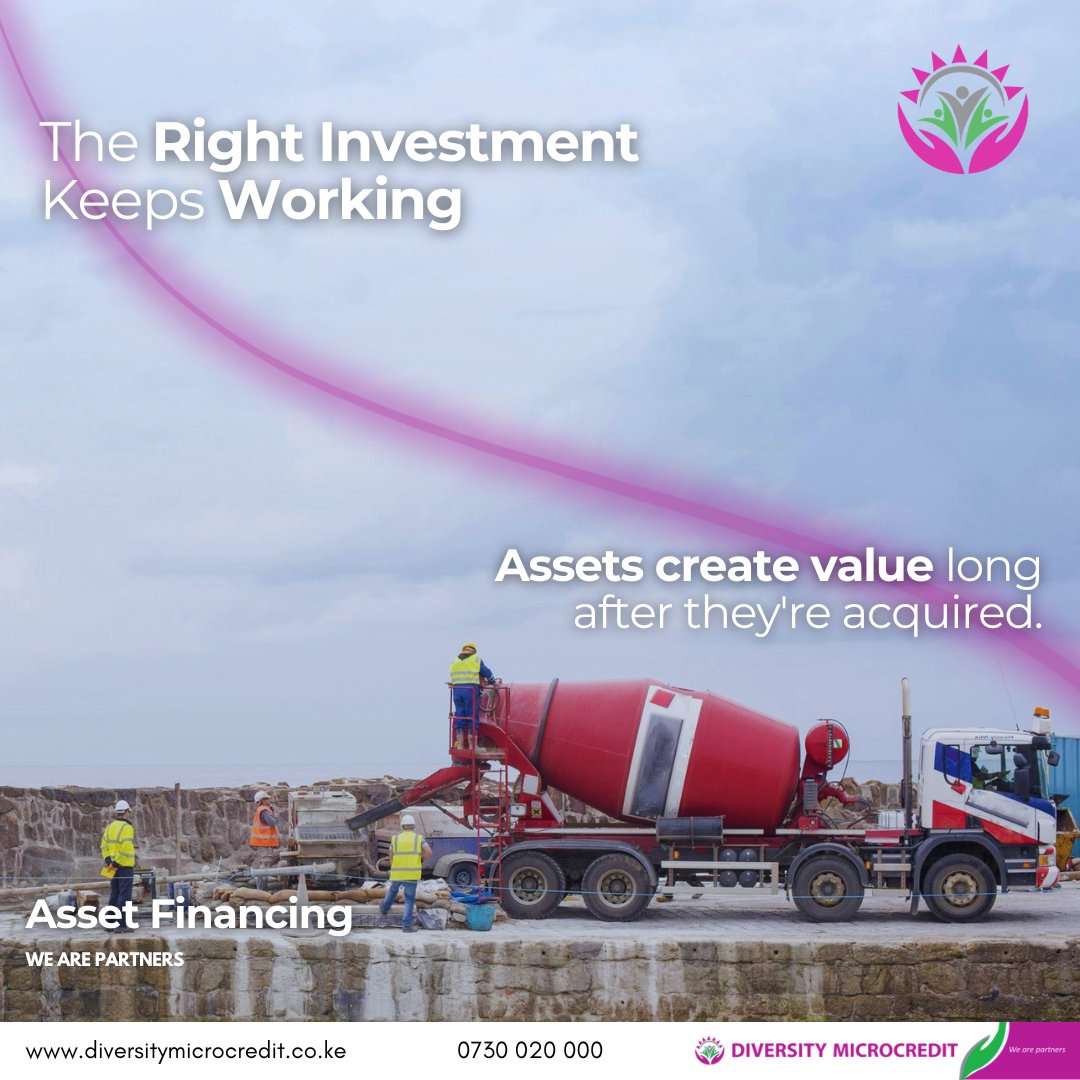 DiversityMC_KE's tweet photo. Whether it's upgrading equipment, adding a work vehicle, or acquiring machinery, the right asset improves productivity and prepares business for future growth.
With Asset Financing from Diversity Microcredit, you can invest in the tools that help your business perform prosper. https://t.co/UOqgKnMGNB