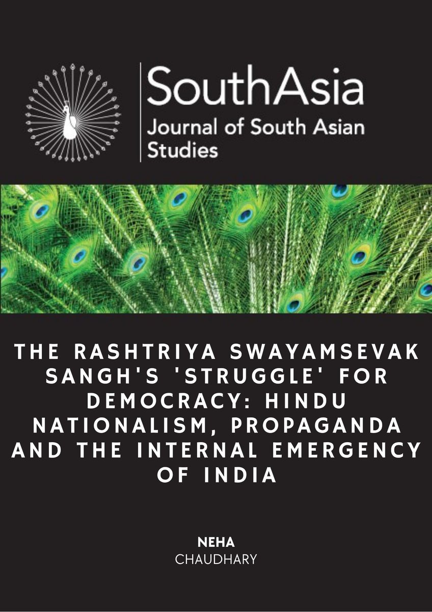 SouthAsiaAU's tweet photo. New in South Asia: Neha Chaudhary on how the RSS turned the Emergency into a founding myth of democratic legitimacy, propaganda as memory-making.
https://t.co/fY3dp0OBat
#RSS #Emergency #SASAA https://t.co/s6qYOYYl0C