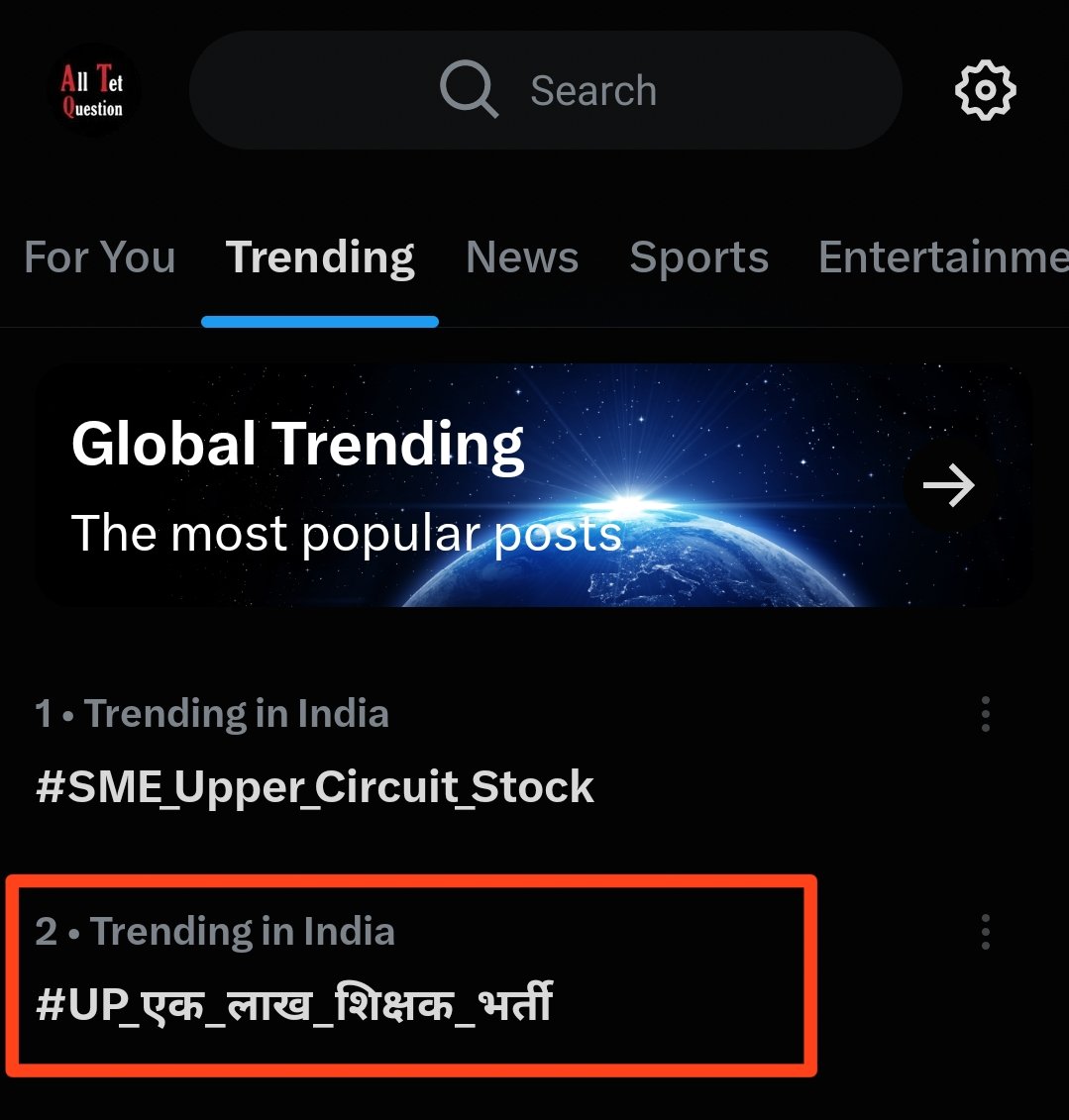 Alltetquestion's tweet photo. गर्दा उड़ा दो शेरों 2 नंबर पर ट्रेंड कर रहा है 
जल्दी 1 नंबर पर पहुंचाओ 💐💪🔥

उत्तर प्रदेश के युवाओं की सिर्फ़ एक मांग 👨‍🏫

8 वर्षों से प्राथमिक शिक्षक भर्ती का इंतज़ार कर रहे लाखों अभ्यर्थियों का धैर्य अब जवाब दे रहा है।

#UP_एक_लाख_शिक्षक_भर्ती
#UP_एक_लाख_शिक्षक_भर्ती https://t.co/fj0lDV7VsM