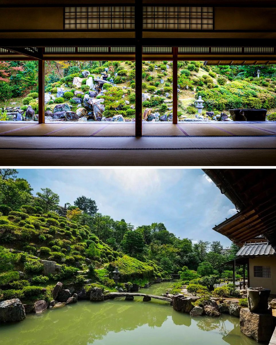 SandraJack8f's tweet photo. Garden at Chishaku-in Temple, made to resemble Mount Lu and the Yangtze River. Japan, designed in the 16th century [1700x2120] https://t.co/uztCWfbZ8X