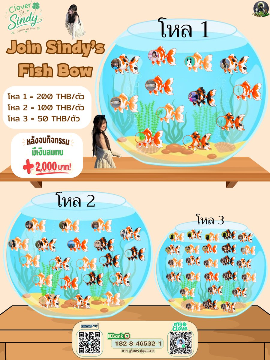 SindyBnk48_THFC's tweet photo. [🍀🐟] #CloverForSindy
Bloom #4 — "Join Sindy's Fish Bowl"

Update โหลปลาที่ยังเหลืออยู่ ทุกคนยังสามารถจับจองกันได้

โหลที่ 1 — (7/12)
โหลที่ 2 — (8/20)
โหลที่ 3 — (26/26)

⭐️ พิเศษ หลังจบกิจกรรม
💰 มีเงินสมทบ 2,000 บาท!!

📅 ระยะเวลากิจกรรม
วันนี้ – 9 สิงหาคม 2569 เวลา 23.59 น.

มาเป็นน้องปลาของซินดี้กันนะ! 💚

🏦 ช่องทางการโดเนท
K Bank : 182-8-46532-1
ภูรินทร์ ภู่สุดแสวง

#SindyBNK48
#BNK48CGM48_GE2026
—✨ #BNK48 #SindyLands
