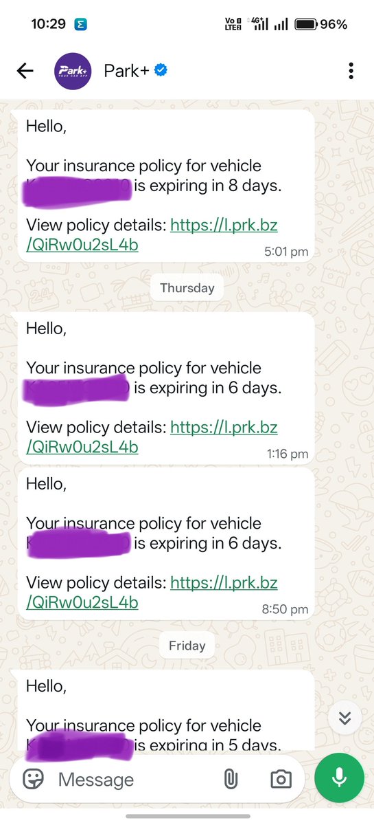 harshauy's tweet photo. Hey @parkplus_io please stop spamming me. I have already renewed my insurance #Spam https://t.co/myEW8SM6XK