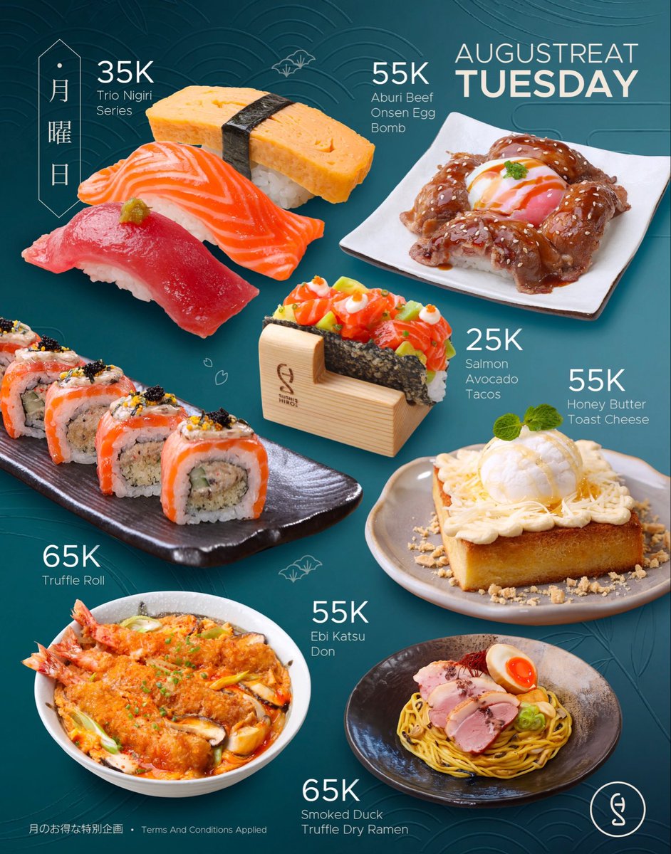 neosohomall's tweet photo. 💥AUGUSTREATS💥

📌Special treats for you every MONDAY TO WEDNESDAY during August📌

Enjoy selected menu items starting from 25K!

Get yourself ready, Hiros! 🙌

At Sushi Hiro, UG
Central Park 2

#CentralPark2 #stairwaysofhappiness #BestDeal #sushi https://t.co/LYEikI3WRU