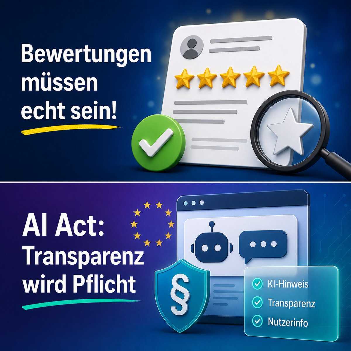IllIIlll's tweet photo. Kundenbewertungen gehören zu den wichtigsten Vertrauenssignalen einer Website - Google hat seine Dokumentation für Reviews erweitert.

Ab 2. 8. 2026 gelten in der EU die Transparenzpflichten nach Artikel 50 des AI Acts. Die EU Kommission hat jetzt die Leitlinien veröffentlicht. https://t.co/ORUmPAyS7k