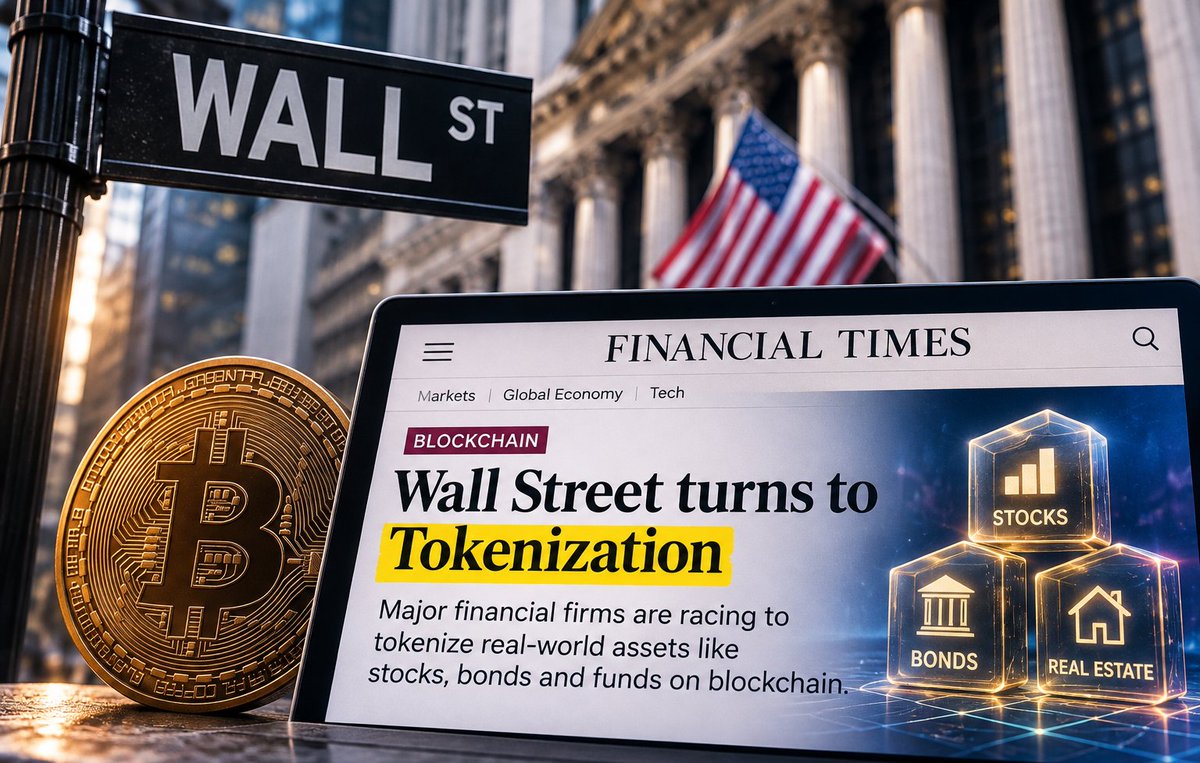 QuibeTrader's tweet photo. 🚨 Wall Street's next crypto bet isn't Bitcoin...
It's Tokenization. 🏦
Major financial firms are bringing real-world assets like stocks, bonds, and funds onto blockchain.
This could be one of crypto's biggest long-term narratives. 👀🚀

#Crypto  #Blockchain #Tokenization #RWA https://t.co/QcR9pZ1lF8